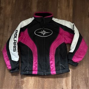 POLARIS Pink Black White 2011  Snowmobile Winter Jacket - Youth Large 14/16